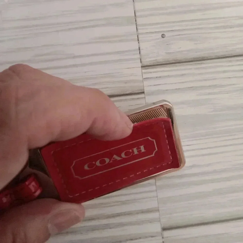 Coach Red pattent  tag Keychain Accessorie